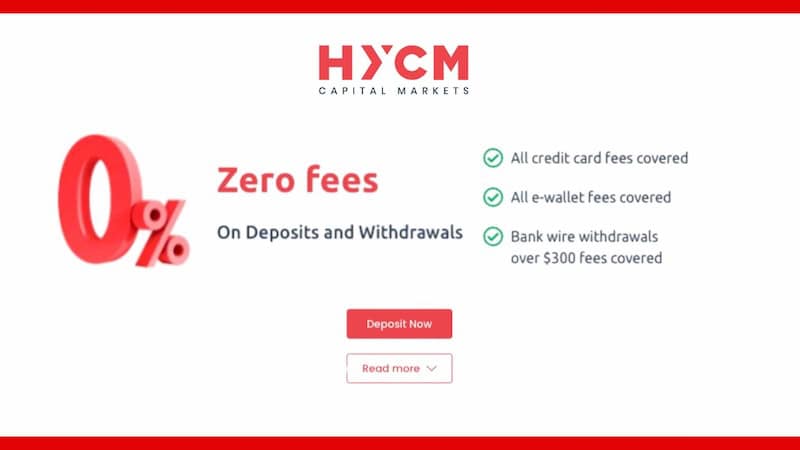 HYCM Launches Zero-Fee Policy on Deposits and Withdrawals
