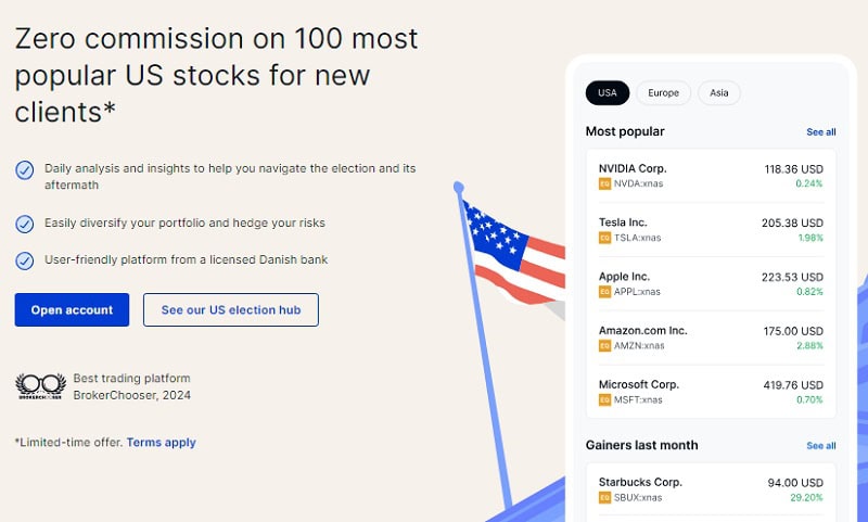 Saxo Bank Offers Zero-Commission Trading on 100 Most Popular US Stocks for New Clients: Limited-Time Opportunity