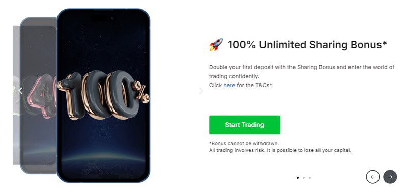IronFX 100% Unlimited Sharing Bonus