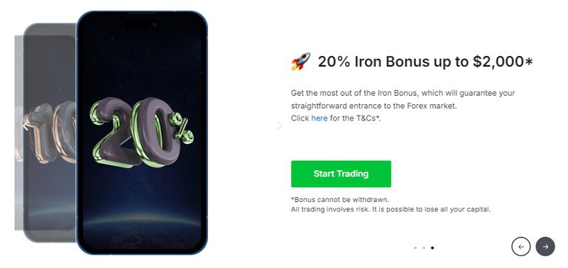 IronFX 20% Iron Bonus
