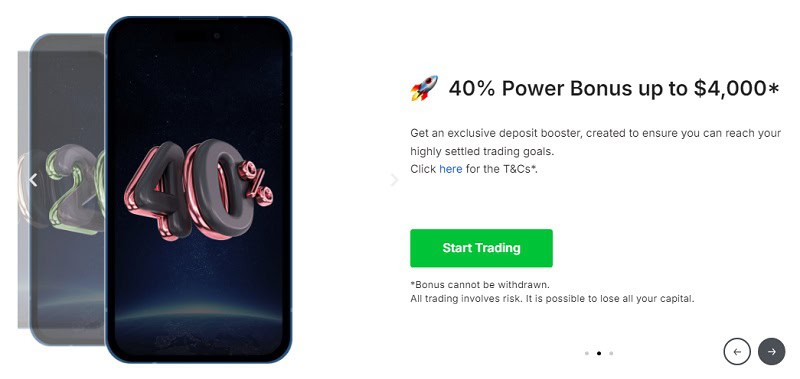 IronFX 40% Power Bonus