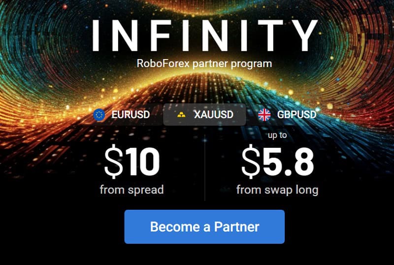RoboForex Introduces INFINITY Partner Program: Earn Up to $5.8 Per Lot!