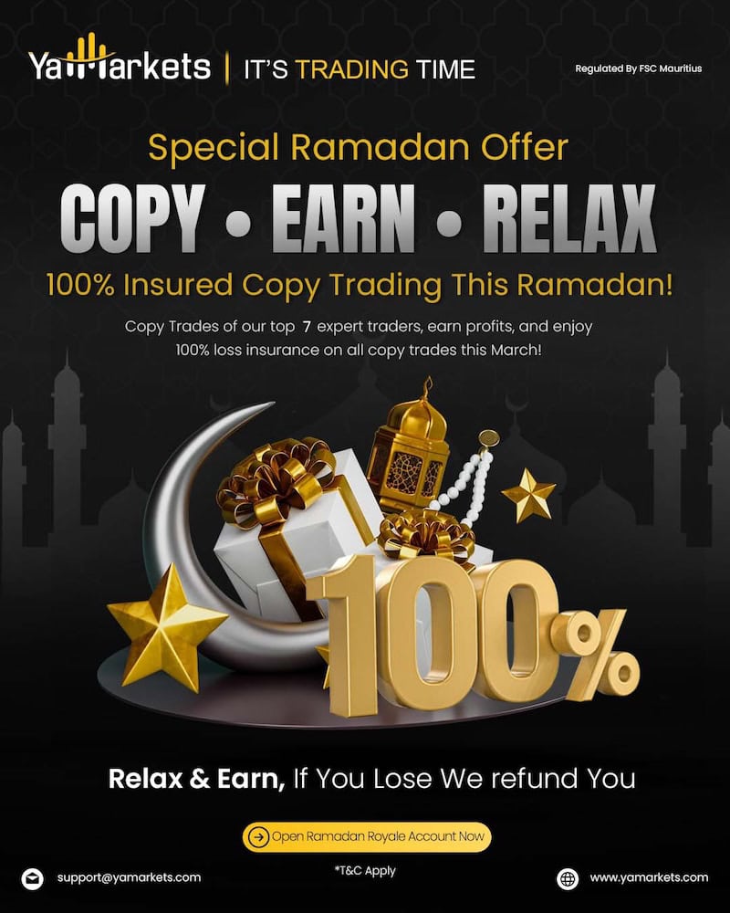 YaMarkets Launches 100% Risk-Free Ramadan Trading Offer – Copy, Earn, and Relax!