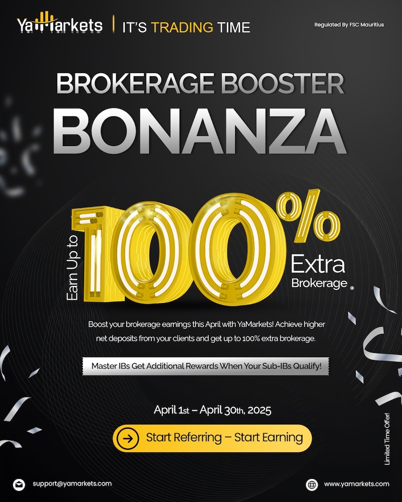 YaMarkets Launches Brokerage Booster Bonanza: Up to 100% Extra Brokerage!