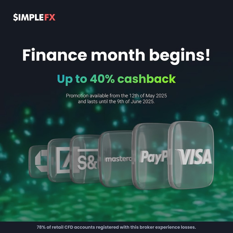SimpleFX Launches “Investment Arena: Finance Edition” – Earn 40% Cashback on Selected Financial Trades Until June 9, 2025