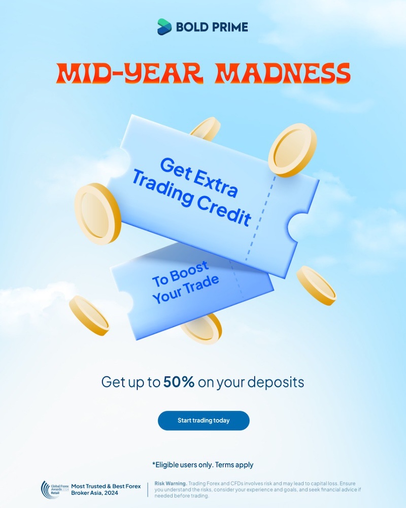 Bold Prime Unleashes Mid-Year Madness Promotion: Up to 80% in Trading Bonuses for MT5 Clients