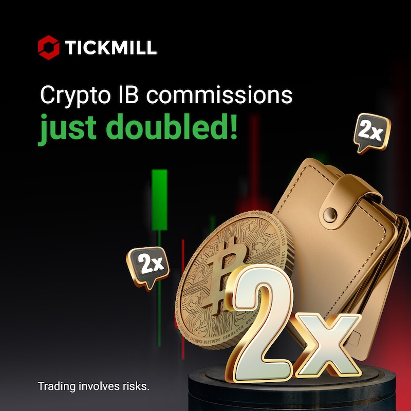Tickmill Doubles IB Commissions on Crypto CFDs, Empowering Introducing Brokers with Bigger Earnings and Enhanced Growth Opportunities