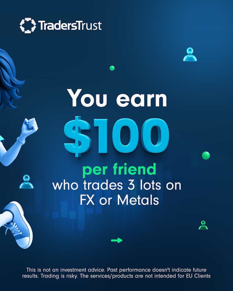 Traders Trust Launches $100 Refer a Friend Bonus with Unlimited Earnings Potential