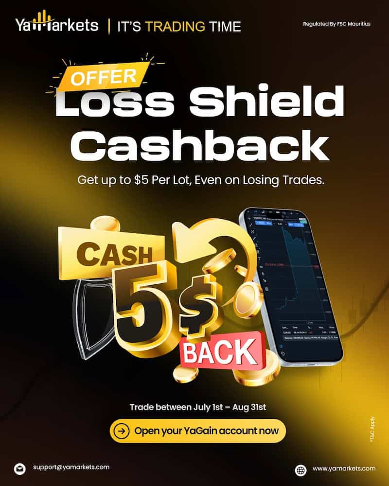 Trade Smart and Earn Big: YaMarkets Launches "Loss Shield Cashback" Offer with Up to $5/Lot Rebate – Even on Losing Trades