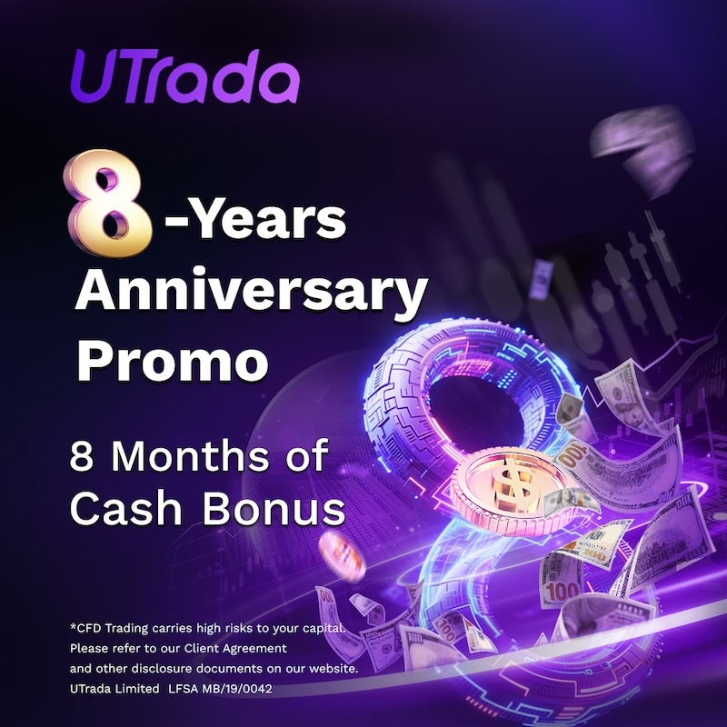 UTrada Celebrates 8 Years with Largest-Ever Withdrawable Cash Bonus Offer