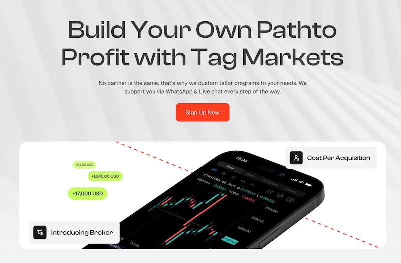 Build Your Own Path to Profit with Tag Markets: Customized Partnership Programs Offering Up to $1,500 Per Referral and $15 Per Lot