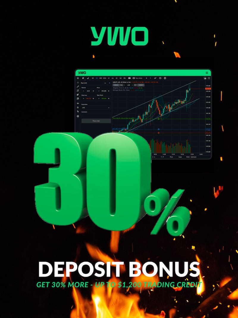 YWO Unveils 30% Deposit Bonus — Earn Up to $1,200+ in Trading Credit Instantly