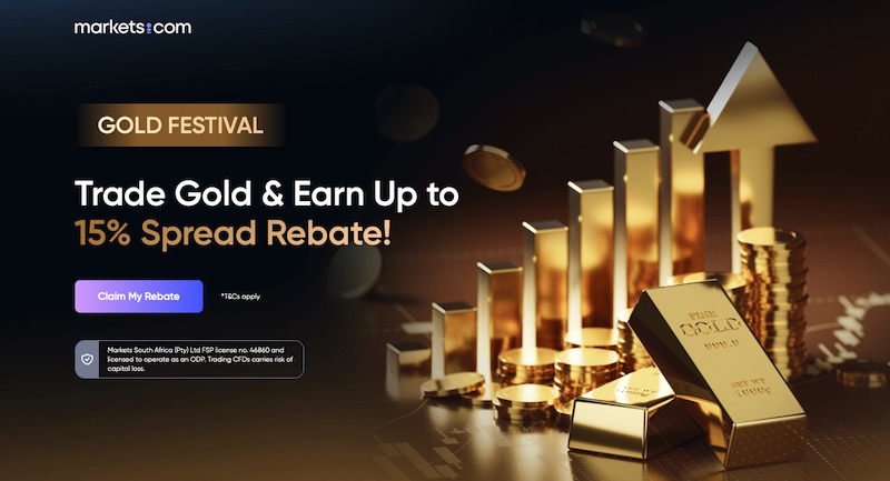 Markets.com Launches August Gold Festival: Earn Up to 15% Spread Rebate on XAU/USD Trades