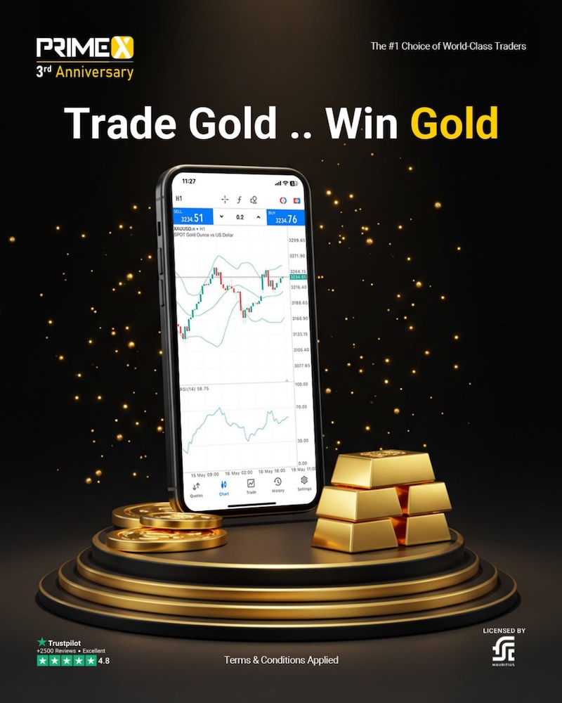Strike Gold This Trading Season: PrimeX Capital Launches Live XAU/USD Contest with Real Gold Bar Prizes