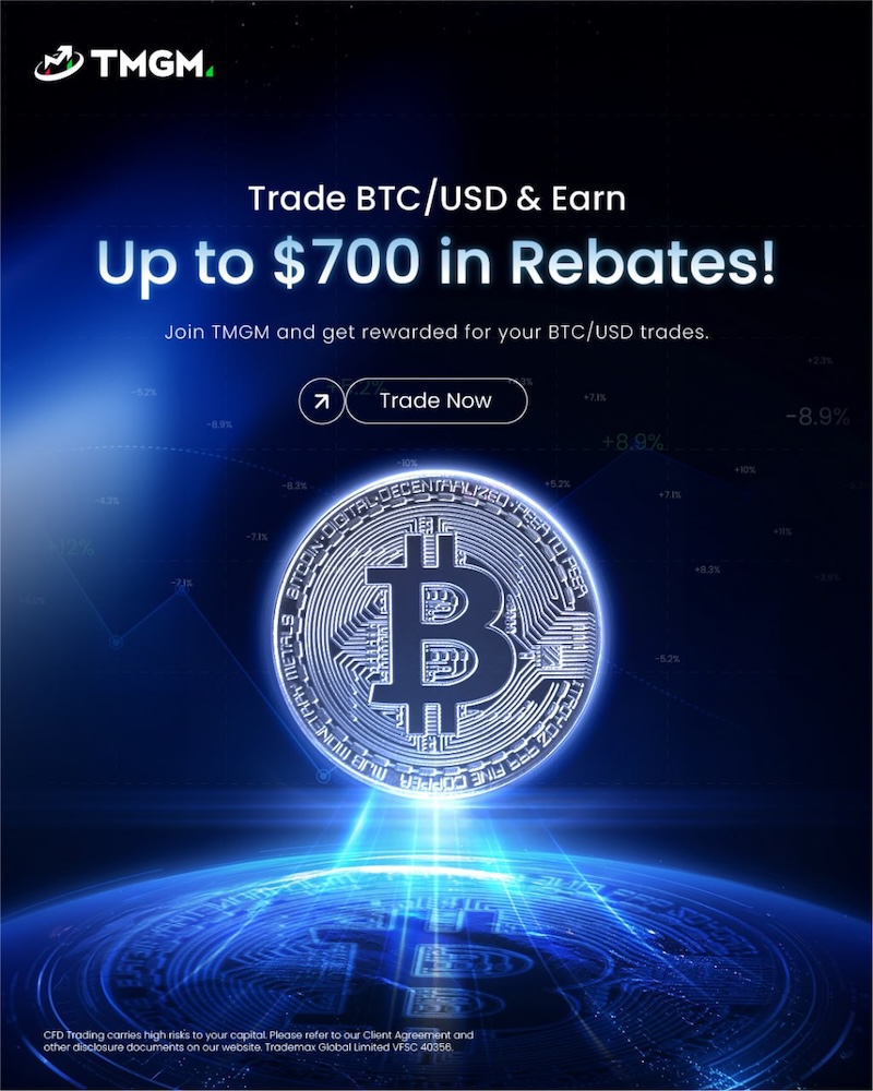 Trade BTC/USD with TMGM and Earn Up to $700 in Rebates — Limited-Time Promotion Now Live