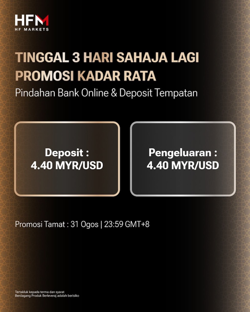 Final Days to Lock In HFM’s Fixed 4.4 MYR/USD Rate for Deposits and Withdrawals – Ends 31 August 2025