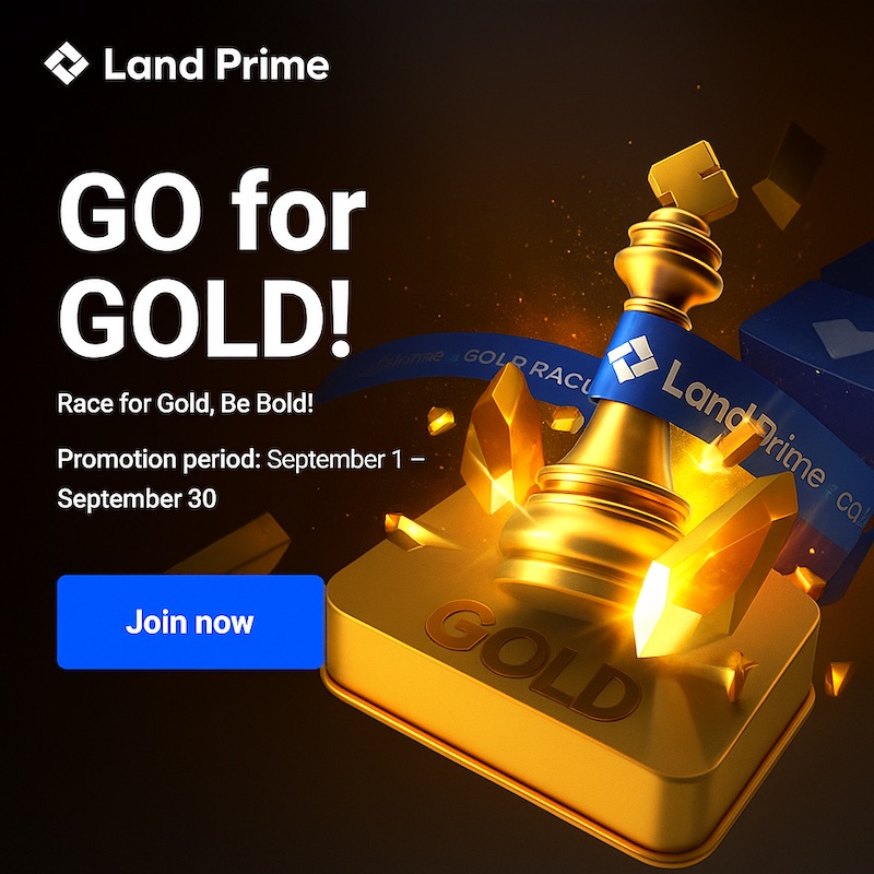 Landprime Launches “GO for GOLD!” Contest with Weekly and Monthly Gold Rewards for XAUUSD Traders