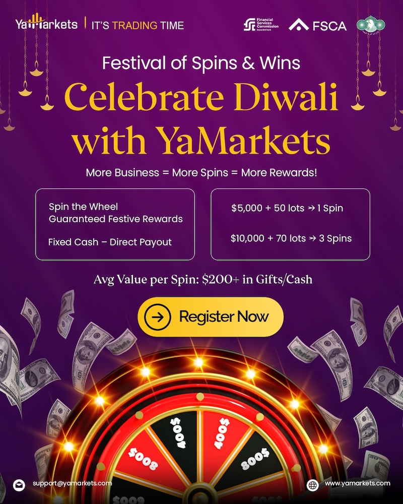 Celebrate Diwali with Guaranteed Rewards: YaMarkets Launches “Festival of Spins & Wins” for Introducing Brokers