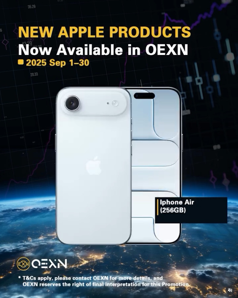 Trade & Win Big: OEXN Launches Apple Grand Giveaway Featuring iPhone 17 and More