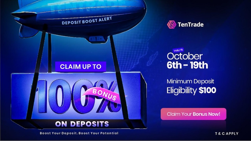 TenTrade Unveils 100% Deposit Bonus to Supercharge Trader Potential This October