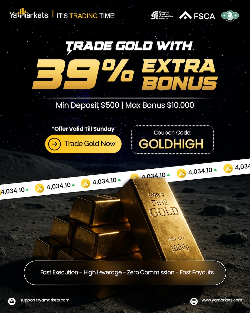Gold Bonus Soars: Trade Gold with YaMarkets and Get a 39 % Extra Bonus
