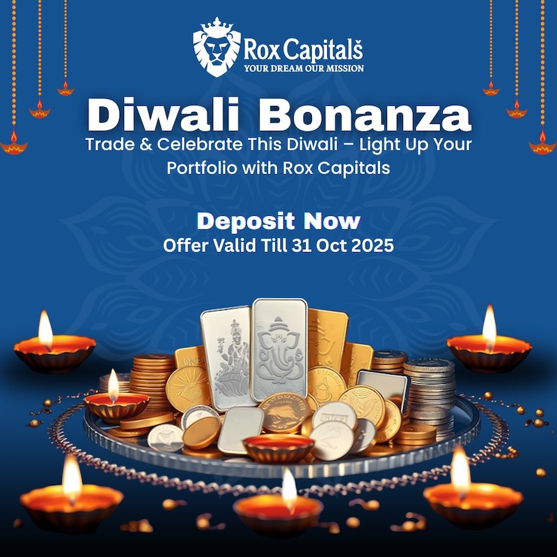 Rox Capitals Diwali Bonanza: Deposit Now and Win Up to 22,000 Gold & Pure Silver Coins