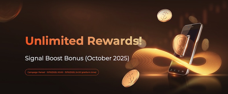 WeTrade Launches October Signal Boost Bonus: Earn Unlimited $2 Rewards for Every Lot Traded by Your Followers