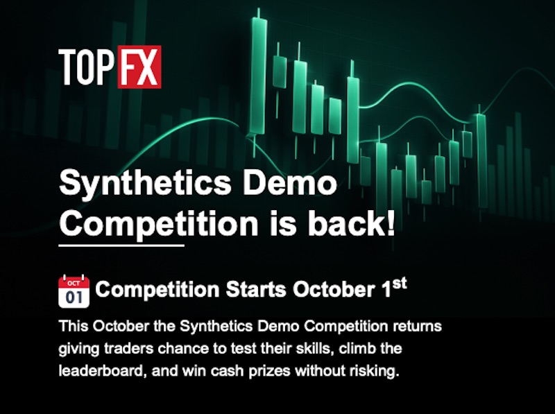 The Synthetics Demo Competition Returns: TopFX Reignites $4,500+ Trading Challenge This October