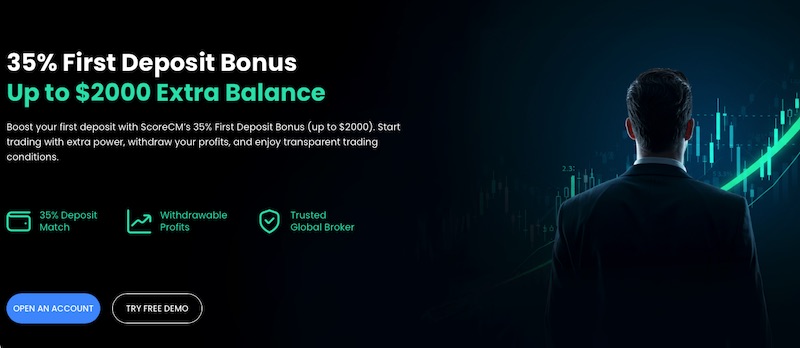 Boost Your Trading Power: ScoreCM Launches 35% First Deposit Bonus — Up to $2000 Extra Trading Balance