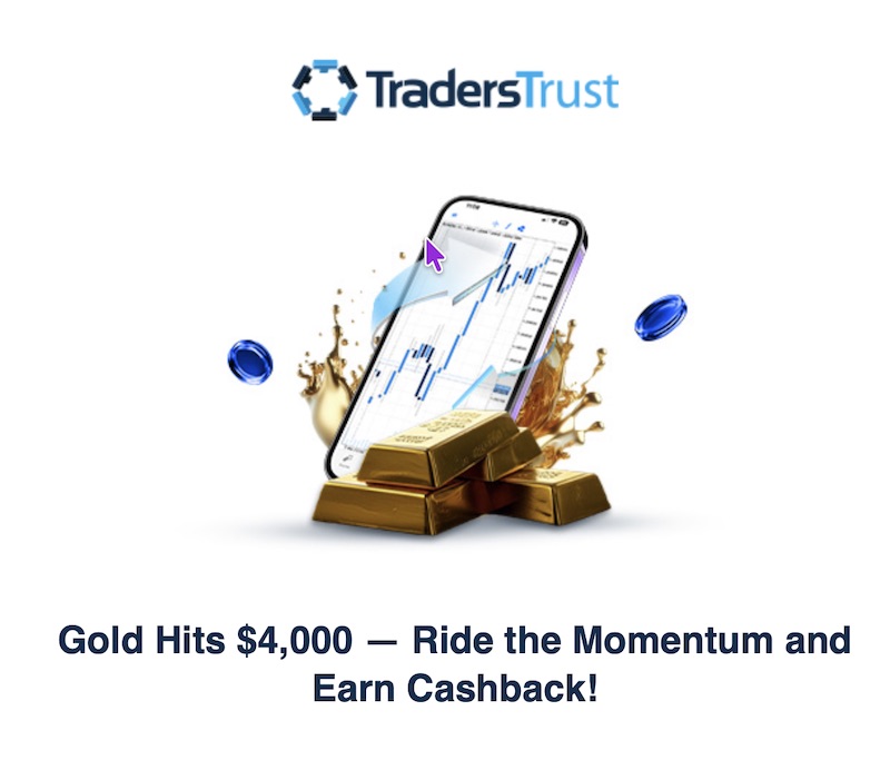 Gold Breaks $4,000 — Earn $8 Cashback per Lot with Traders Trust's Gold Rebate Promo